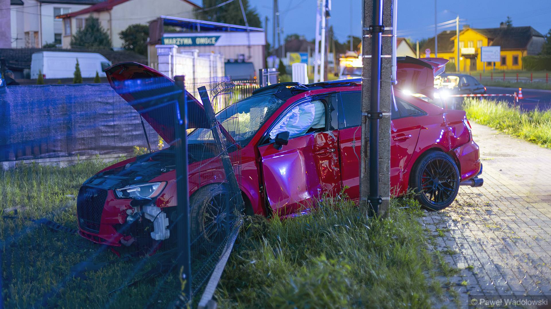 Wypadek na ulicy Sikorskiego w Łomży, 11.06.2025, fot. Paweł Wądołowski